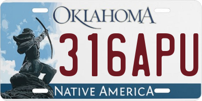 OK license plate 316APU