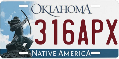 OK license plate 316APX