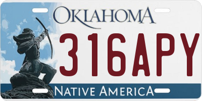 OK license plate 316APY
