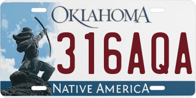 OK license plate 316AQA