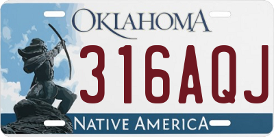 OK license plate 316AQJ