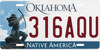 OK license plate 316AQU