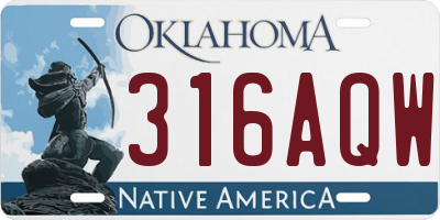 OK license plate 316AQW