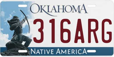 OK license plate 316ARG