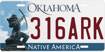OK license plate 316ARK