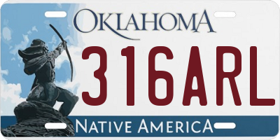 OK license plate 316ARL