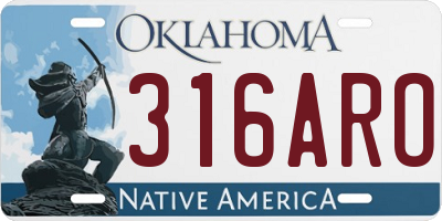 OK license plate 316ARO