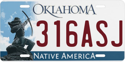 OK license plate 316ASJ