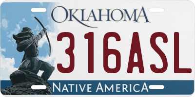 OK license plate 316ASL