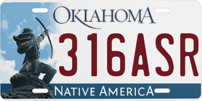 OK license plate 316ASR