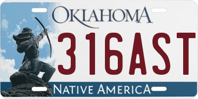 OK license plate 316AST