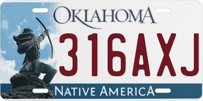 OK license plate 316AXJ