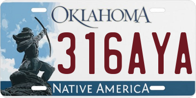 OK license plate 316AYA