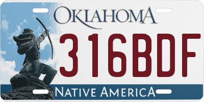 OK license plate 316BDF