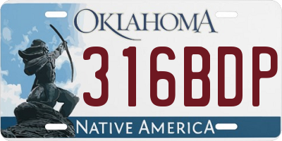 OK license plate 316BDP