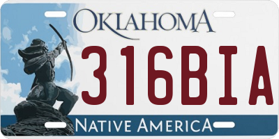 OK license plate 316BIA