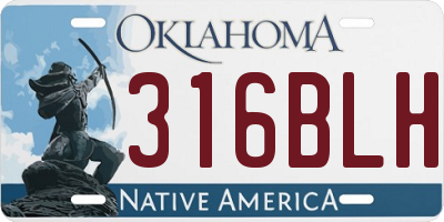 OK license plate 316BLH