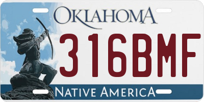 OK license plate 316BMF