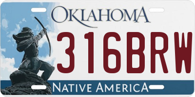 OK license plate 316BRW