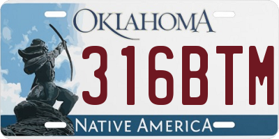 OK license plate 316BTM