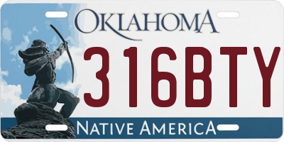 OK license plate 316BTY