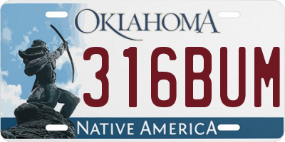OK license plate 316BUM