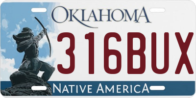 OK license plate 316BUX