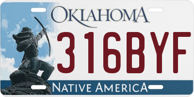 OK license plate 316BYF