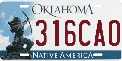 OK license plate 316CAO