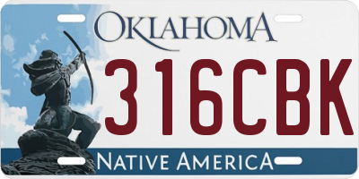 OK license plate 316CBK