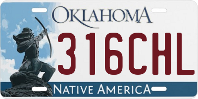 OK license plate 316CHL