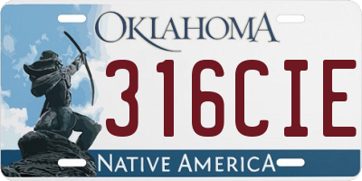 OK license plate 316CIE
