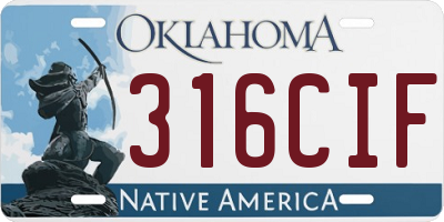 OK license plate 316CIF