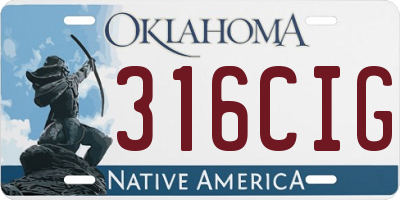 OK license plate 316CIG