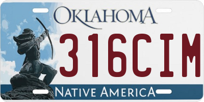 OK license plate 316CIM