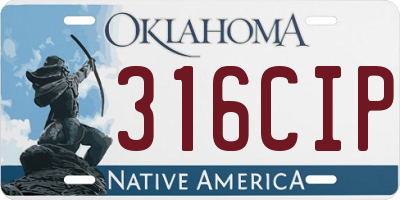 OK license plate 316CIP