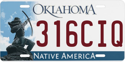 OK license plate 316CIQ