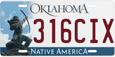 OK license plate 316CIX