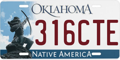 OK license plate 316CTE