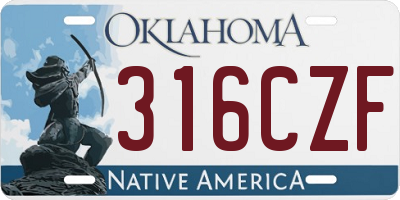 OK license plate 316CZF