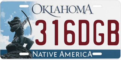 OK license plate 316DGB