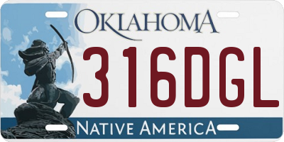 OK license plate 316DGL