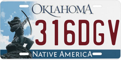 OK license plate 316DGV