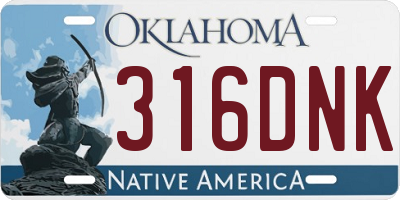 OK license plate 316DNK