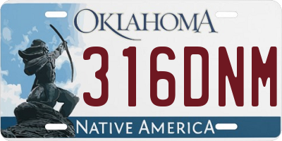 OK license plate 316DNM