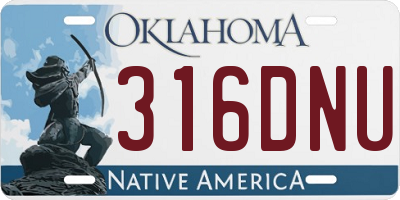 OK license plate 316DNU
