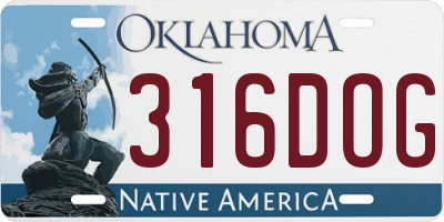 OK license plate 316DOG