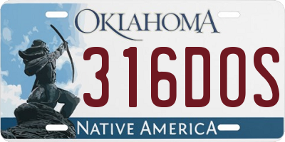 OK license plate 316DOS