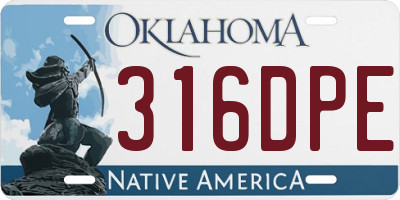 OK license plate 316DPE