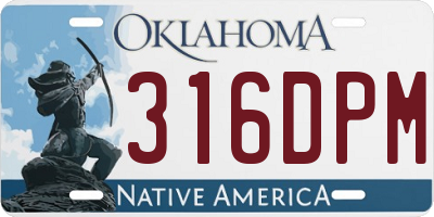 OK license plate 316DPM